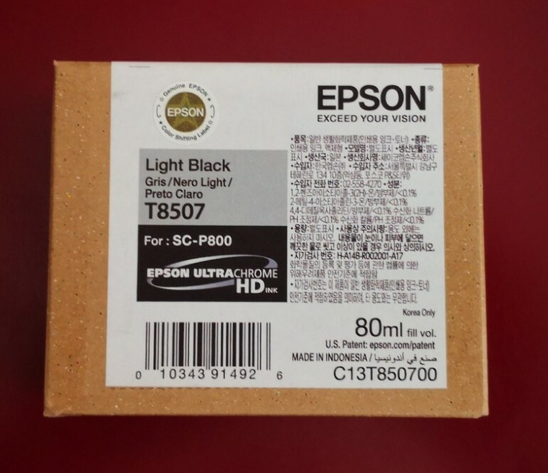 New Genuine Epson T8507 Light Black Ultra Chrome HD Ink For SC-P800 Exp 04-2024