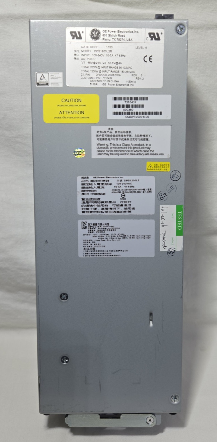 EUC GE DPS1200L2R Server Power Supply IEC C14 100-240V 1200W see pics for detail