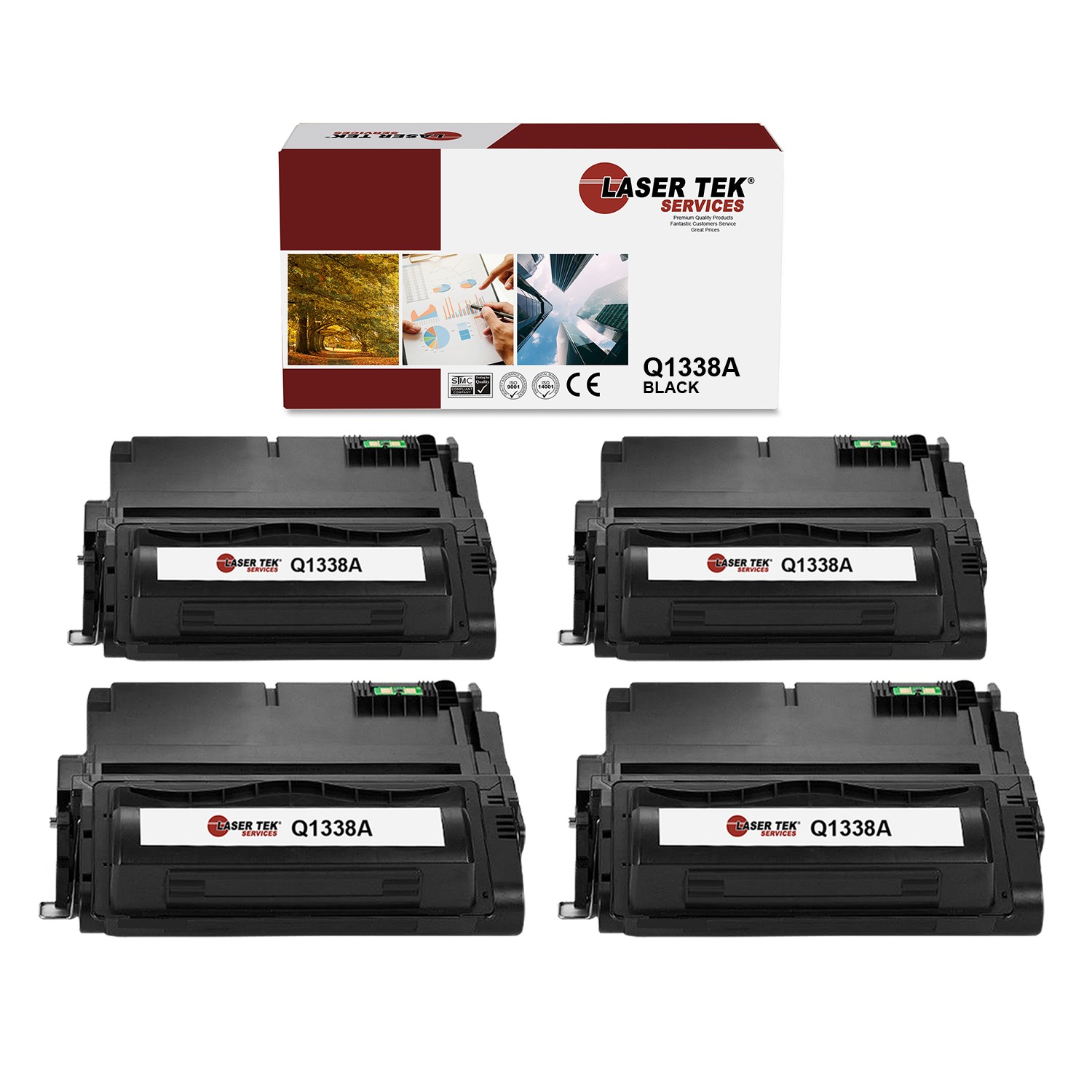 4Pk LTS 38A Q1338A Black Compatible for HP LaserJet 4200 4200N 4200TN Toner
