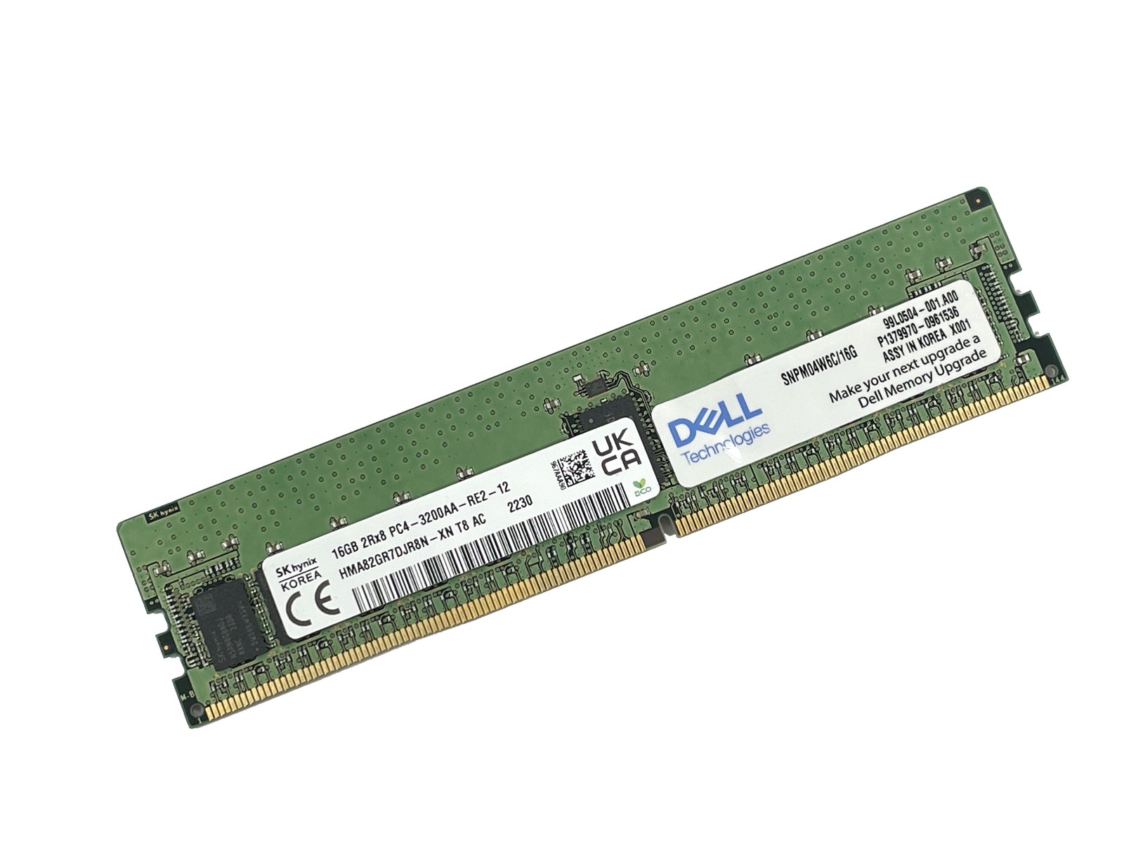 Dell SNPM04W6C/16G AA799064 2RX8 DDR4 PC4-3200AA RDIMM Server Memory RAM