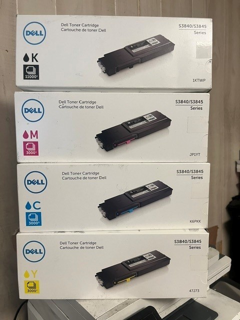 Set of 4 - Dell S3840/S3845 HYBlack (1KTWP) Cyan (K6PKK) Mag (JP1YT) YEL (47J73)