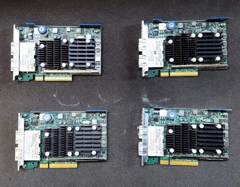 LOT OF 4 HP FlexFabric 533FLR-T 2-Port 10Gbps RJ-45 Network Adapter