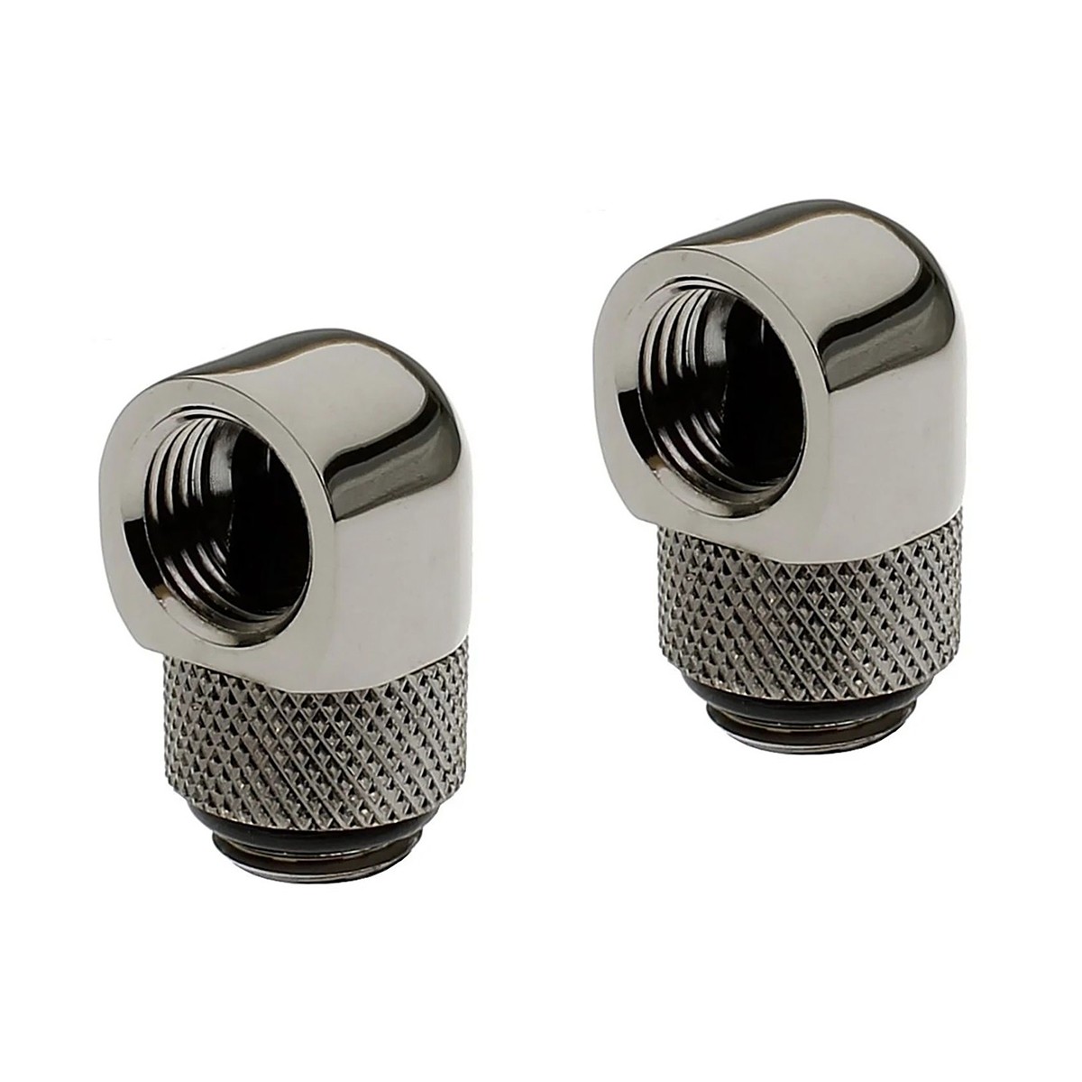 XSPC G1/4" 90 Degree Classic Rotary Fitting, Black Chrome, 2-pack
