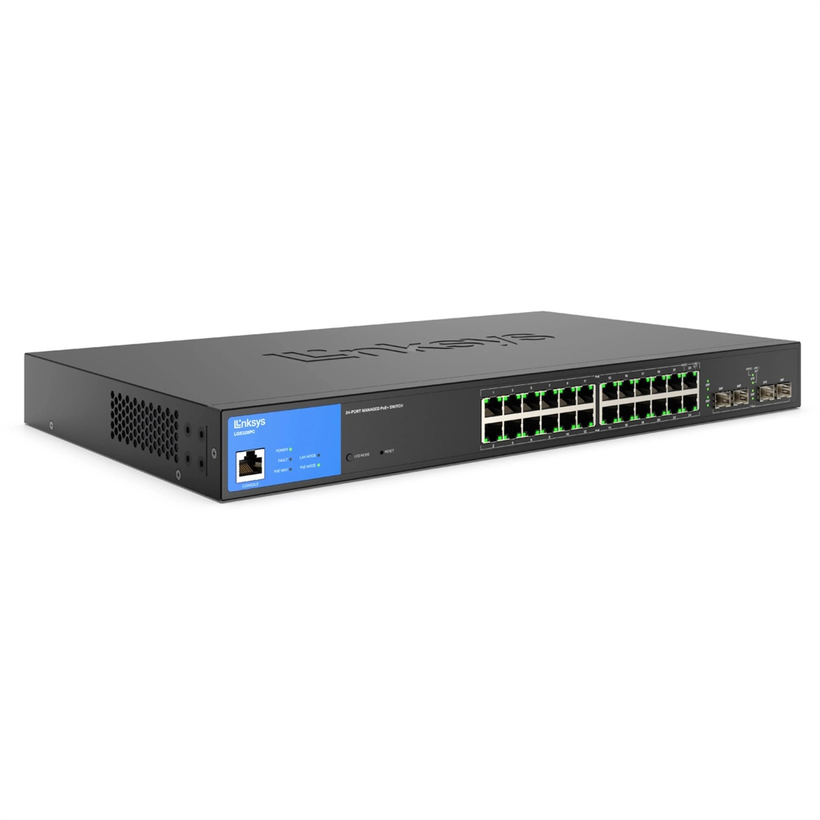 Linksys LGS328PC 24-Port Managed Gigabit PoE+ Switch with 4x 1G SFP Uplinks