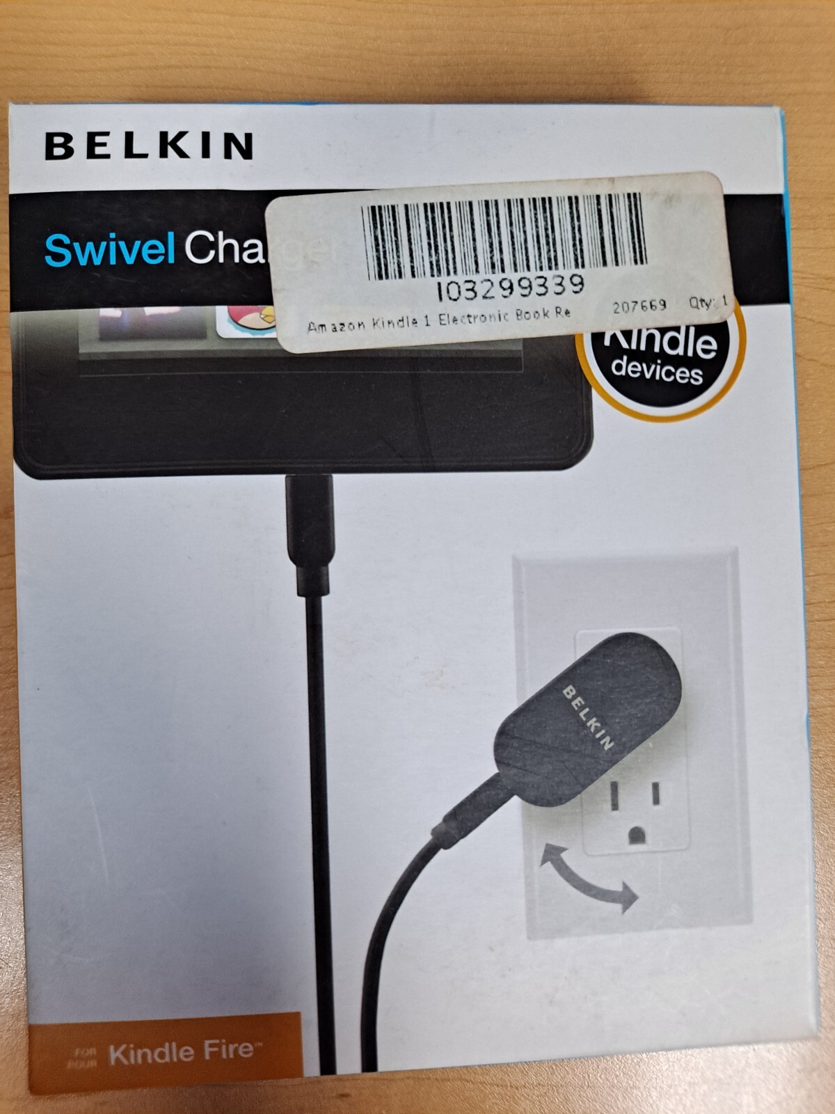 Belkin 2.1 Amp Swivel Wall Charger w/ 4ft micro UBS Cable for Kindle Galaxy