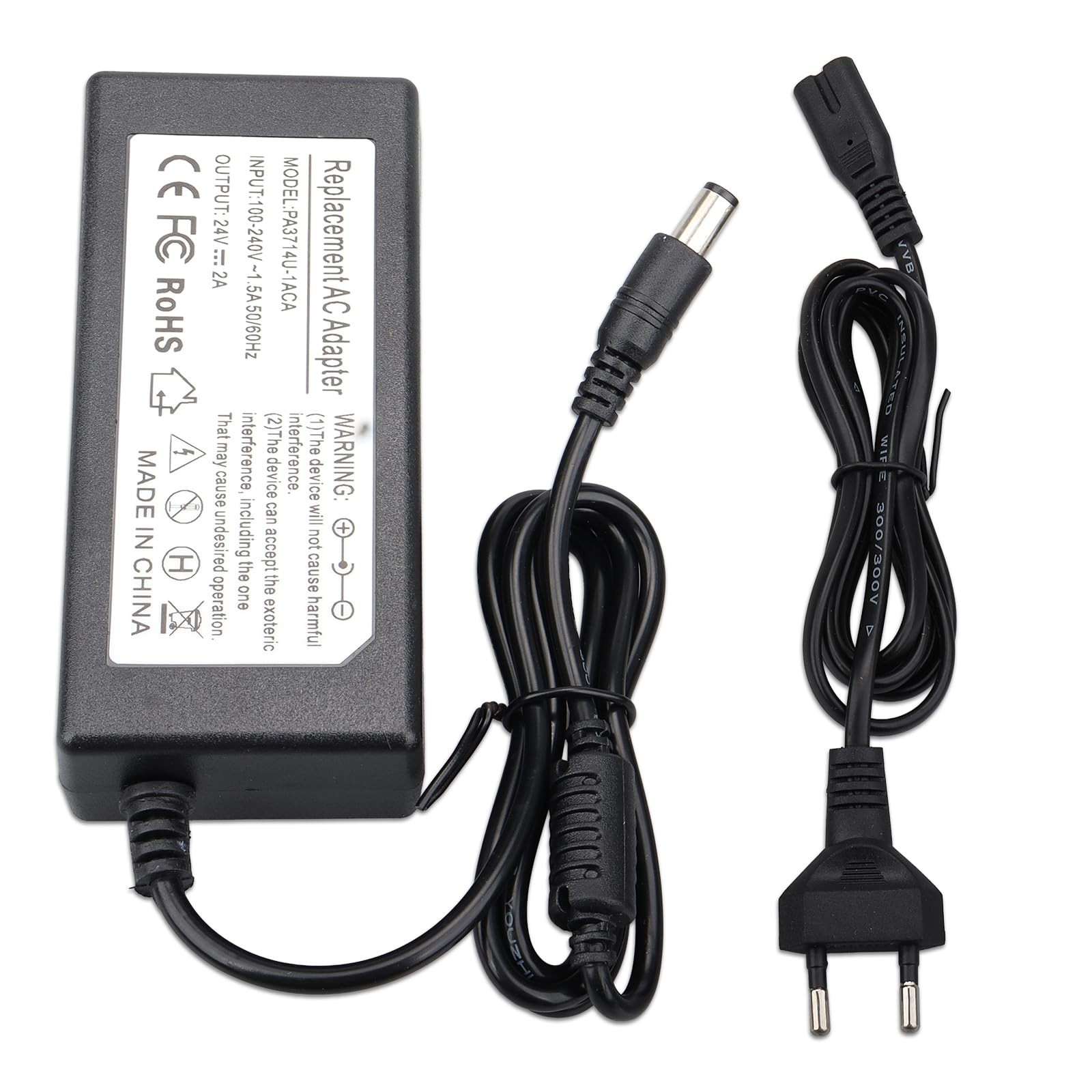 24V 2A AC Adapter Charger Compatible with Brother ADS-4700W ADS-4300N ADS-4900W