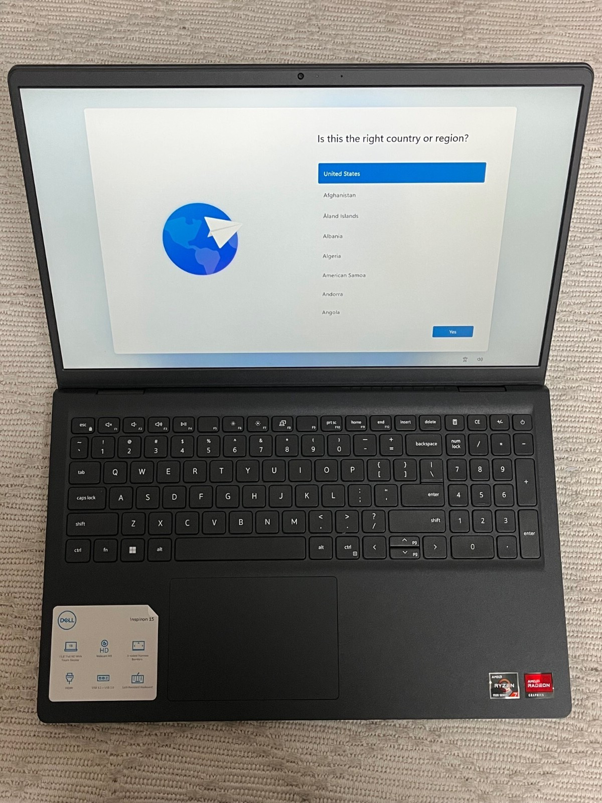Dell Inspiron 15.6 Touch Laptop Ryzen 7 7730U 16GB 512GB i3535-A813BLK