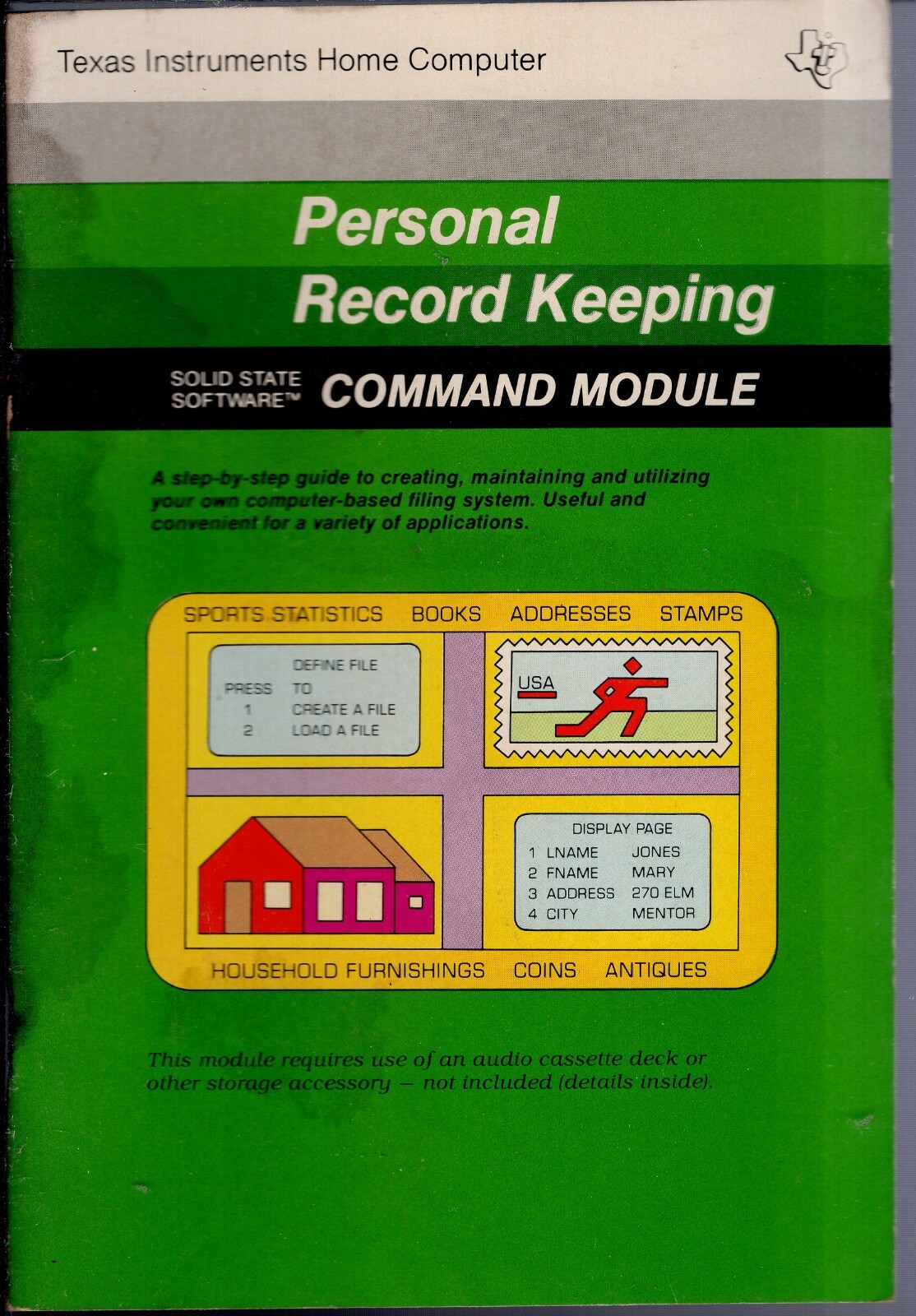 TI-99/4 & 4A TI Personal Record Keeping Manual