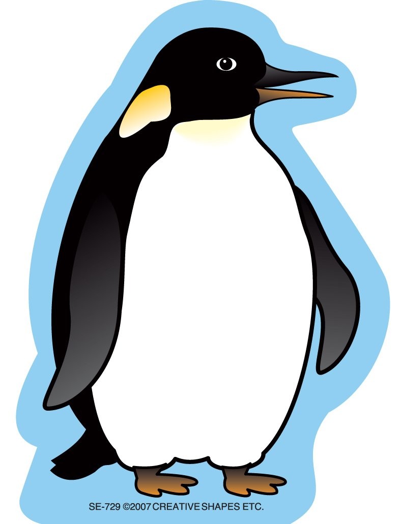 SHAPES ETC. 35 ​sheets Penguin Winter Notepad 3" X 3", Black, White, Blue