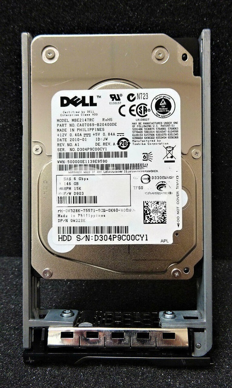 W328K 0W328K Dell MBE2147RC 146GB 15K RPM 6Gb/s 2.5" SAS SERVER HDD Hard Drive
