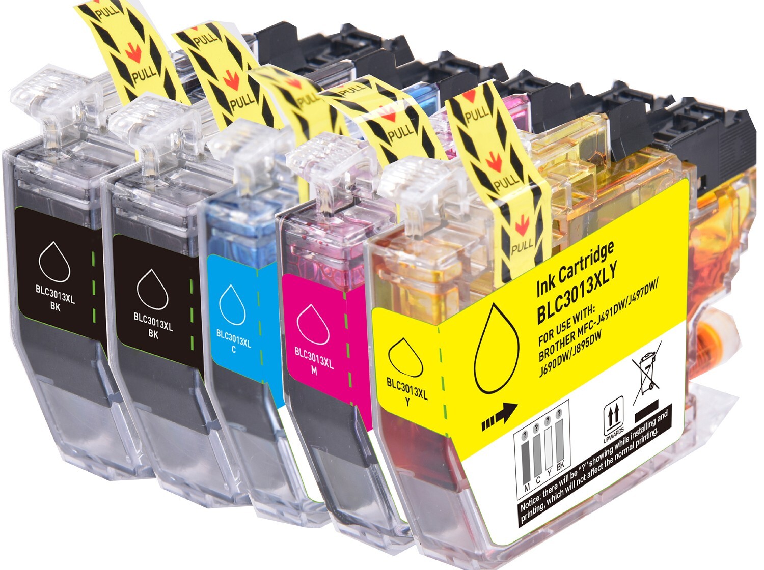 5 PK Color Ink Compatible with Brother LC3013 MFC-J491DW MFC-J497DW MFC-J895DW