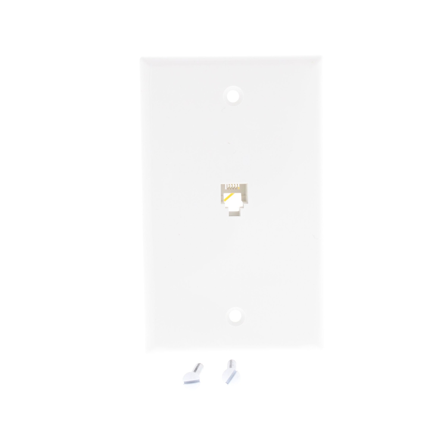 Leviton 40249-W White Flush Mount 4-Wire Telephone Jack Wallplate Type 625B4