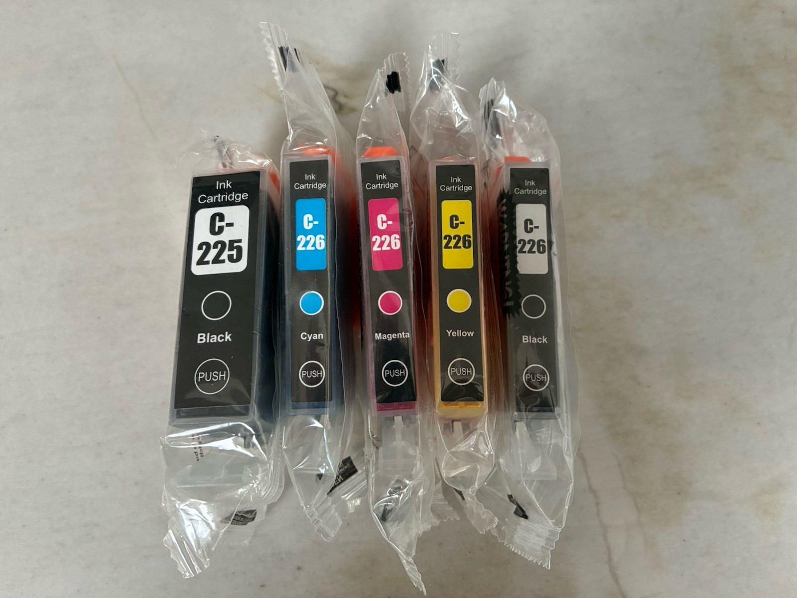 C-225 C-226 BLACK CYAN MAGENTA YELLOW INKJET Compatible CARTRIDGES For Canon