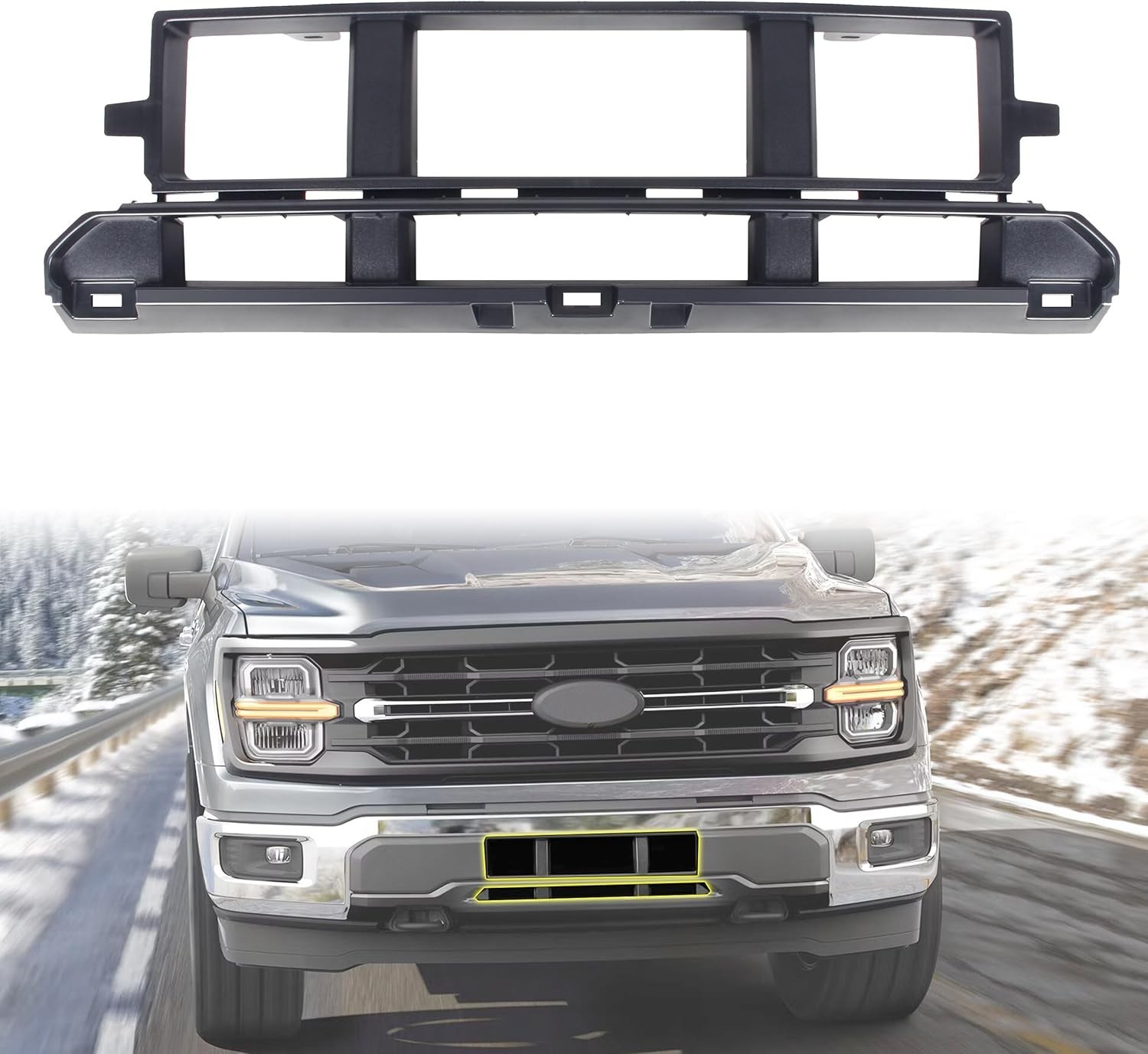 Front Bumper Cover Grille Compatible with 2024-2025 Ford F-150