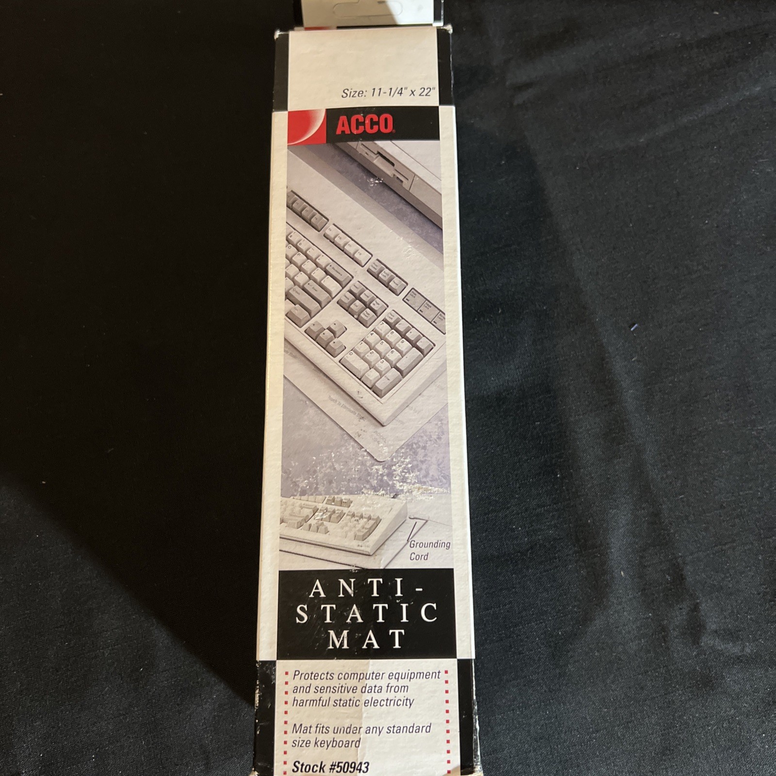 Anti-Static Mat ACCO 50943 with Ground Cord - 11.25" X 22" NIB VTG NOS USA MADE