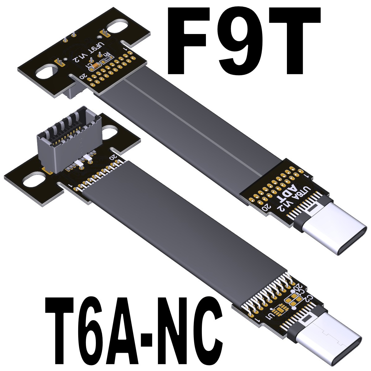 ADT-Link USB3.2 Type C to 19P 20P Motherboard Front Rear Panel Extension Cable