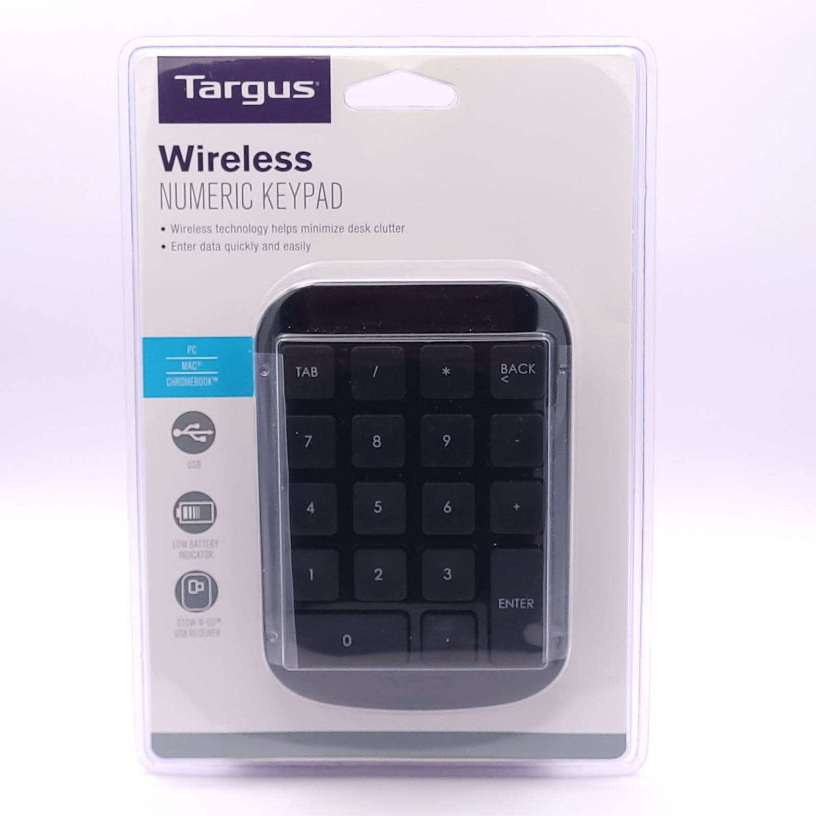 Targus Wireless Numeric Keypad  AKP11US PC Mac Chromebook  Excel QuickBooks More