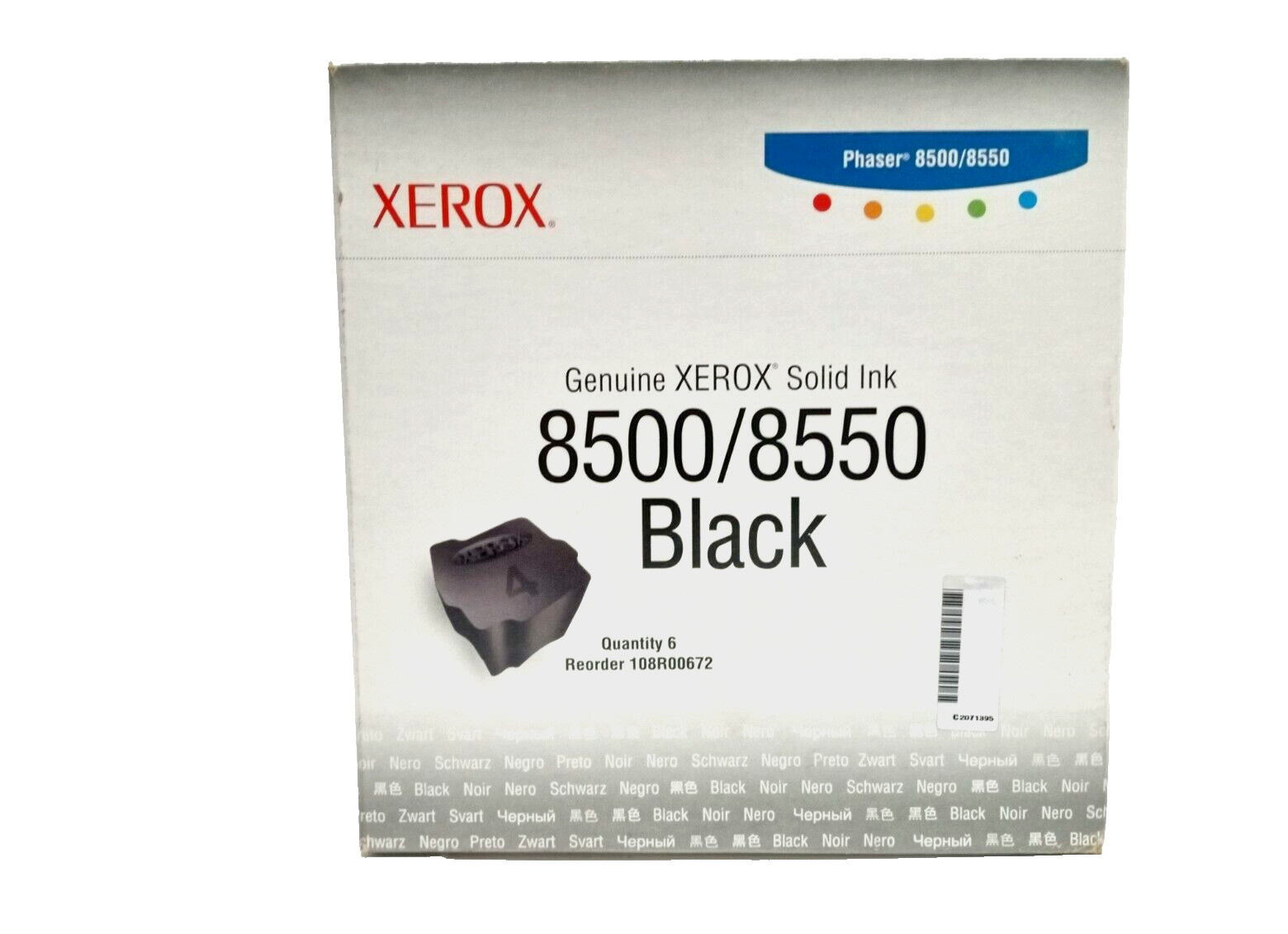 Genuine Xerox Phaser 8500/8550 Black Solid Ink 6 Piece Set 108R00672