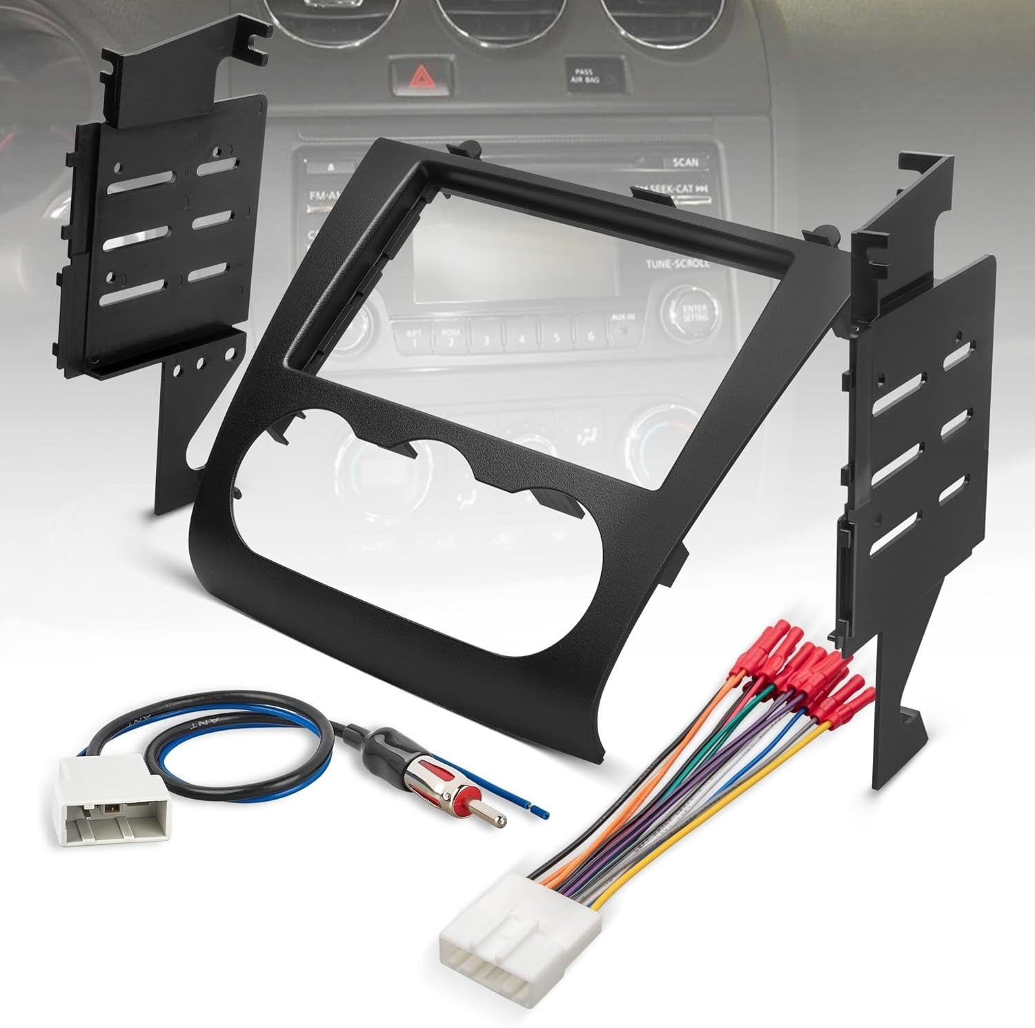Double DIN Radio Dash Kits for Nissan Altima 2007-2012 with Non Digital A/C C...