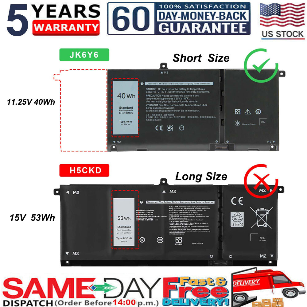 For Dell Inspiron 14 5406 P126G Laptop Battery 11.25V 40Wh JK6Y6 CF5RH