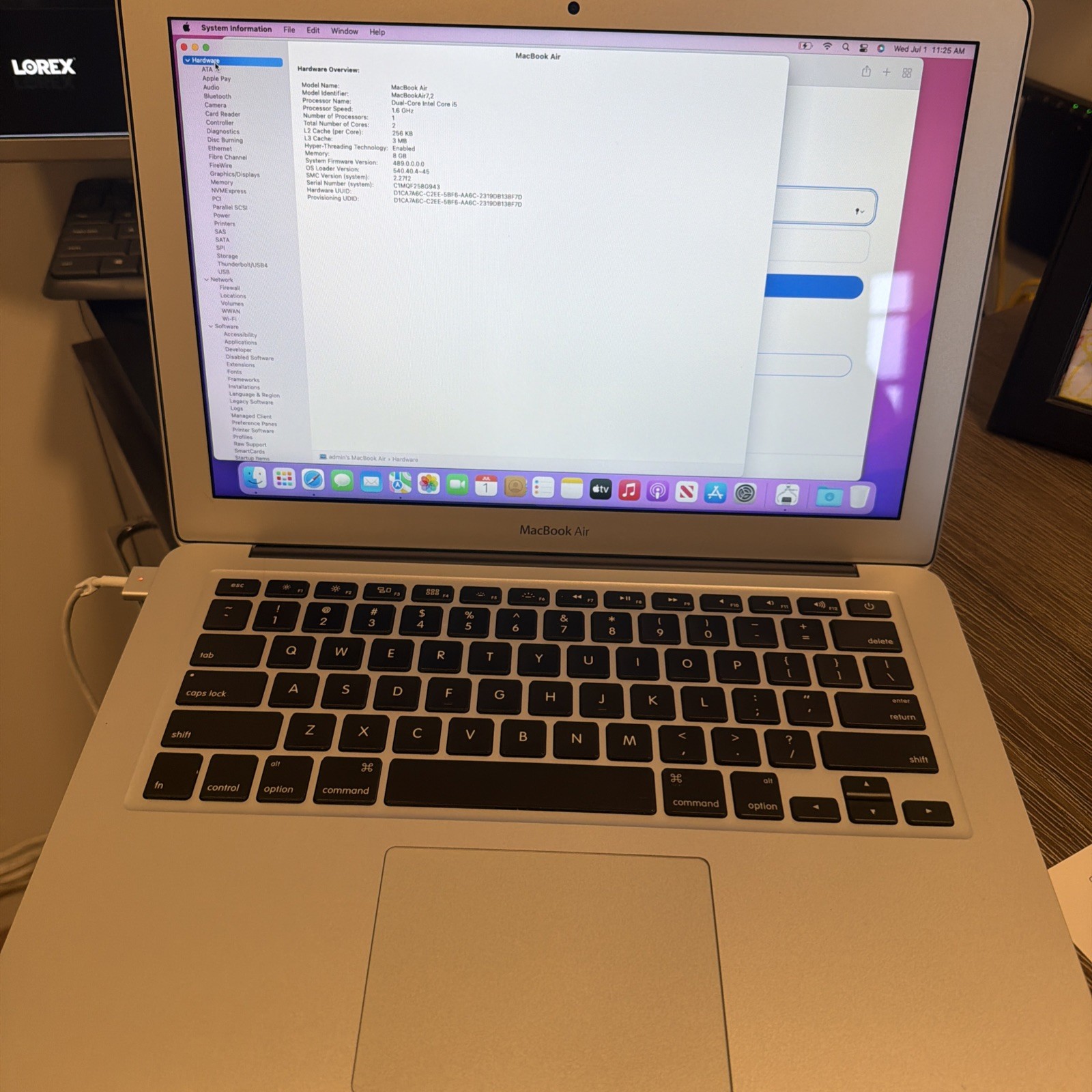 13" Apple MacBook Air 256GB SSD 8gb 2.7Ghz i5 TURBO - Monterey 