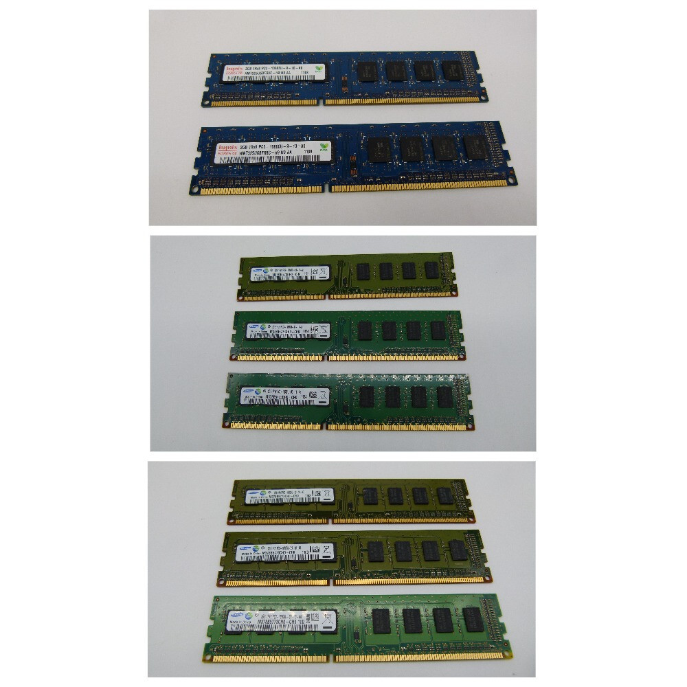 Lot of 8 pcs – RAM - Nynix 2gb 1Rx8 PC3 – 10600U, Samsung 2gb 1Rx8 PC3 – 10600U