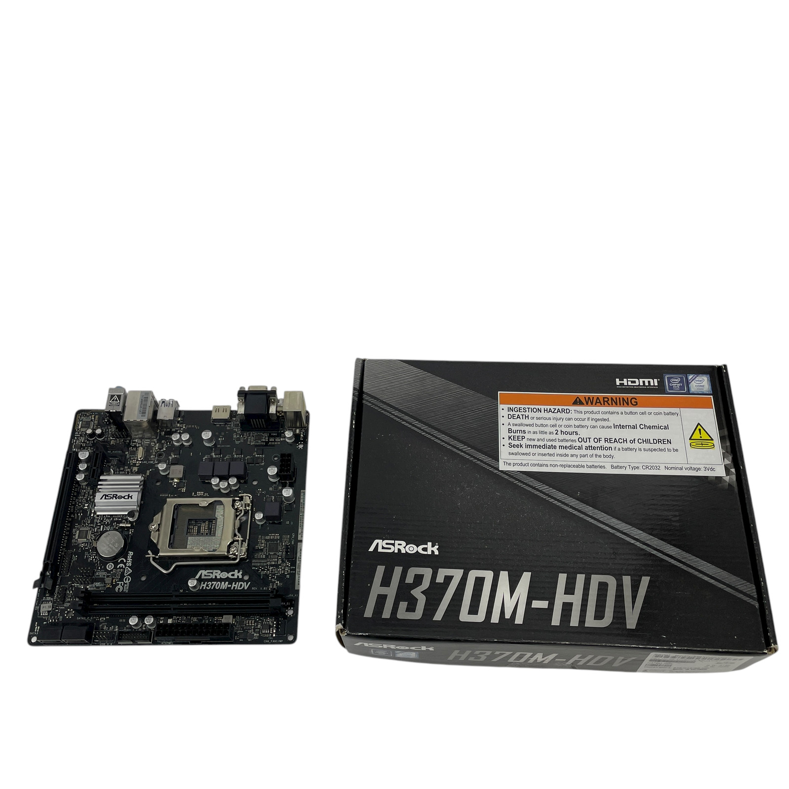 AS/IS ASRock H370M-HDV LGA1151 Intel H370/ DDR4 Micro ATX Motherboard #FP4316 AR