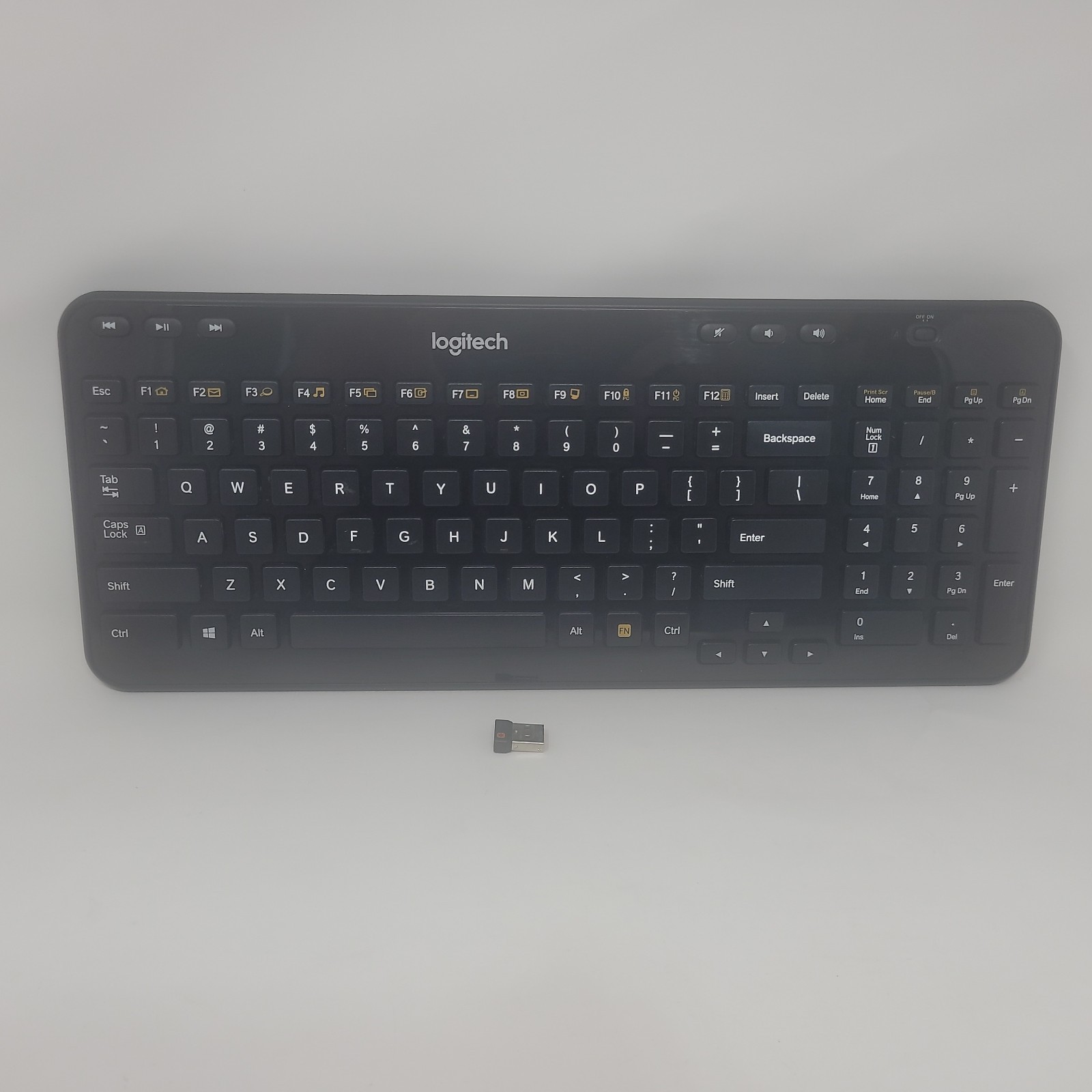 Logitech K360 (920-004088) Wireless Keyboard with Unifying USB Dongle TESTED