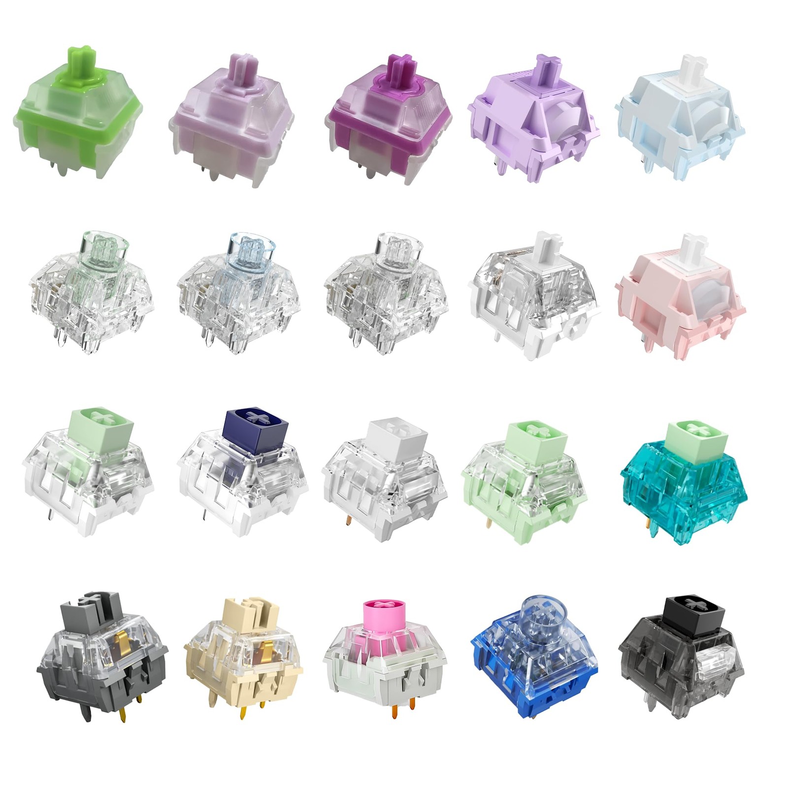 Zjmehty Kailh Mechanical Keyboard Switches Sample Pack Style 20pcs
