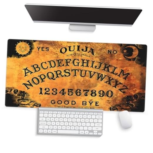 Vintage Large Mouse Pad, Antique Mystifying Spirit Desk Mat Ouija Board