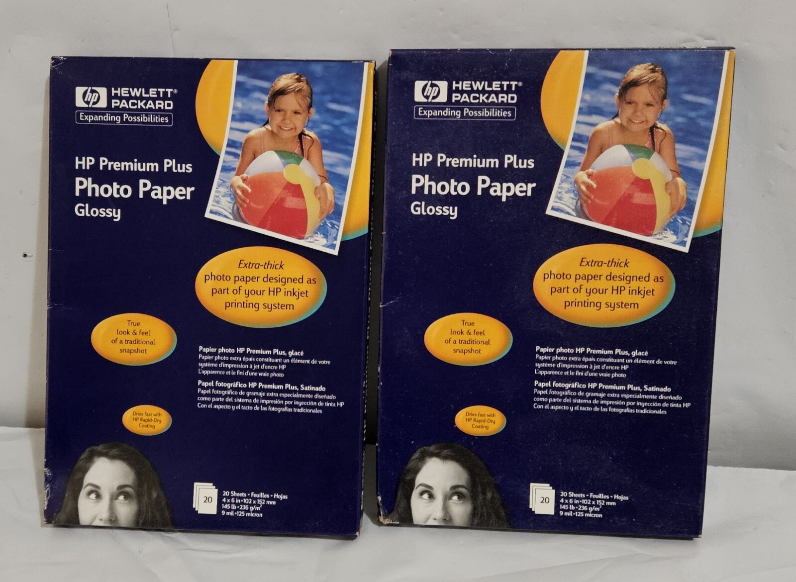 Lot of 2 Hewlett Packard C6944A Premium Plus Glossy Photo Paper 4x6