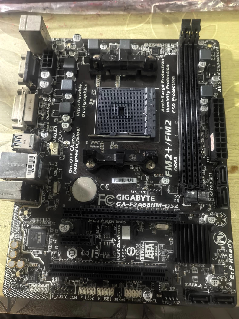 FOR GIGABYTE GA-F2A68HM-DS2 64G AMD DDR3 FM2+ M-ATX Motherbroad Test ok