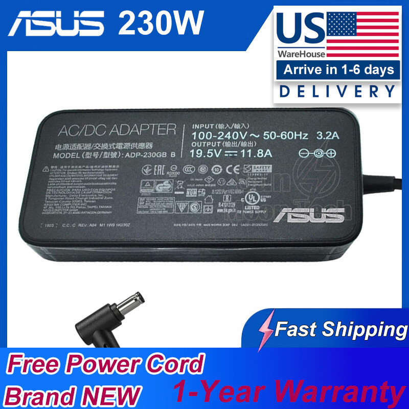 Genuine 19.5V 11.8A  230W ASUS ROG GL704GW-EV005T Scar II Power Supply Charger