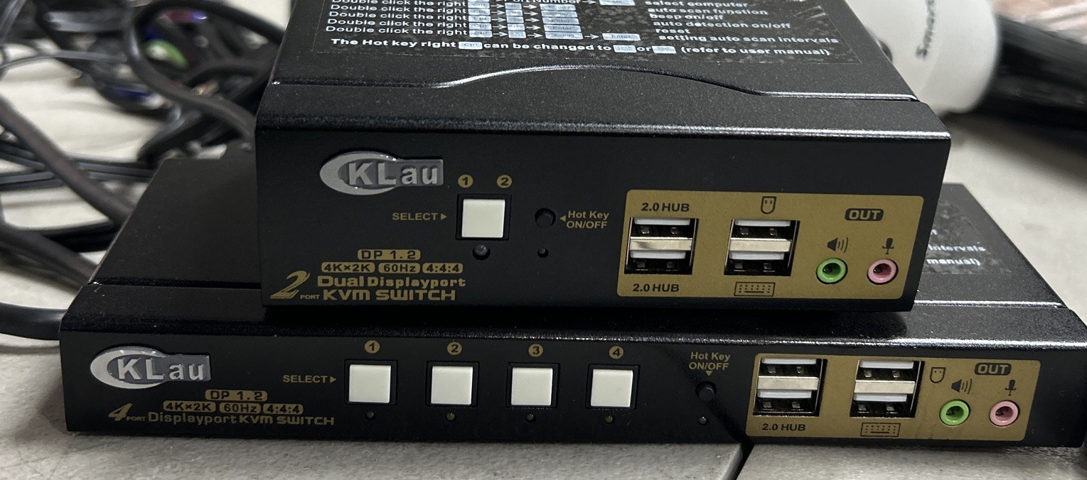 CKLau 4Kx2K@60Hz 4 Port USB 3.0 HDMI KVM Switch, With 2 Port Dual Port Some Cord