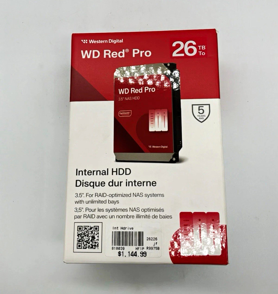 Western Digital WD Red Pro 26TB 3.5" SATA 6Gb/s NAS RAID-Optimized HDD