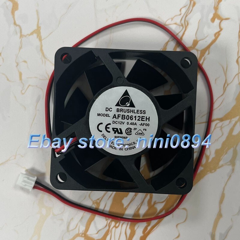 Delta AFB0612EH 6025 DC12V 0.48A 60*60*25MM 2-Wire Dual Ball Cooling Fan