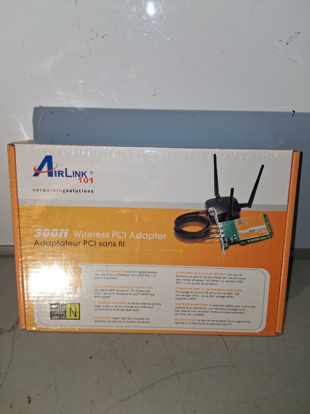  New Airlink 101 300N 2.4Ghz Wireless-N PCI Adapter AWLH6080 Sealed 