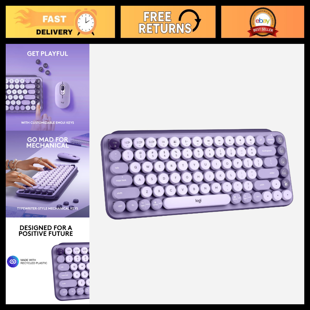 Wireless Mechanical Keyboard with Emoji Keys - Compact & Colorful Design