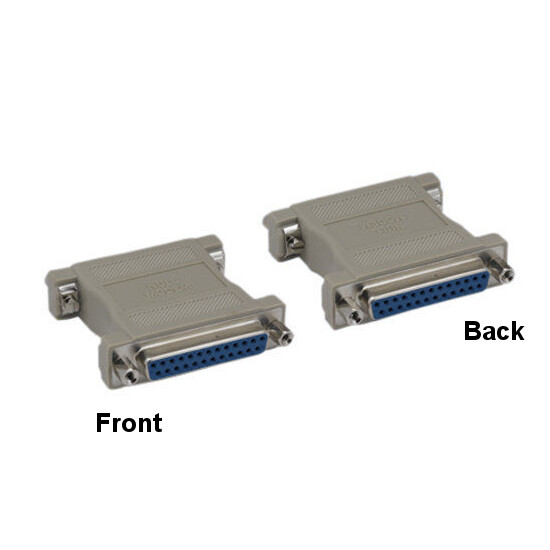 Kentek Null Modem DB25 Female to Female Adapter Connector Changer Serial RS-232