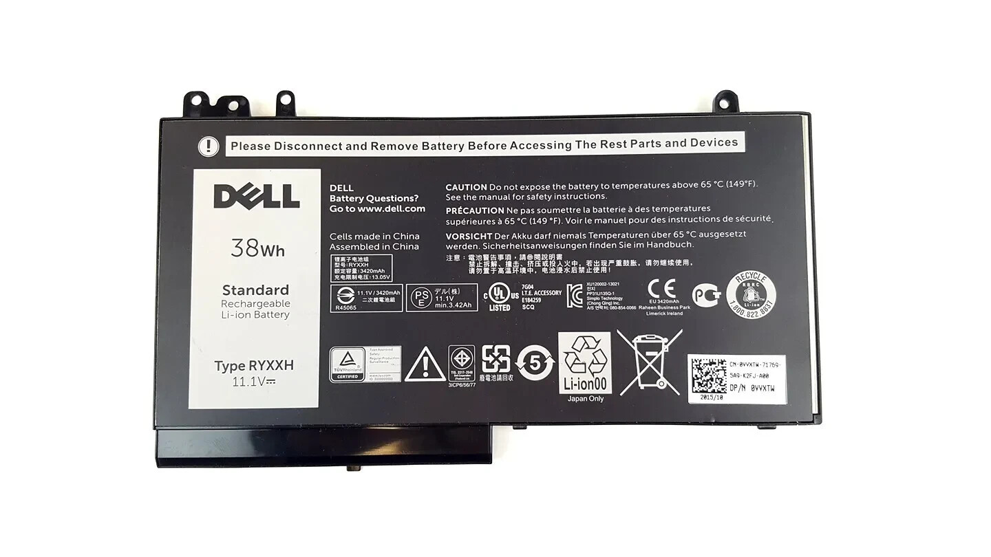 Genuine RYXXH Battery For Dell Latitude E5250 E5450 E5550 3150 3160 VVXTW