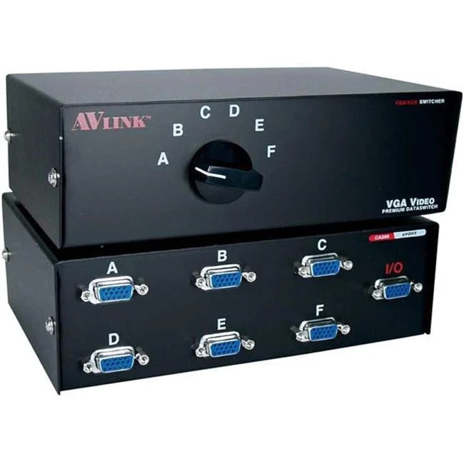 QVS CA298-6S 6-Port VGA & SXGA Premium Manual Switch