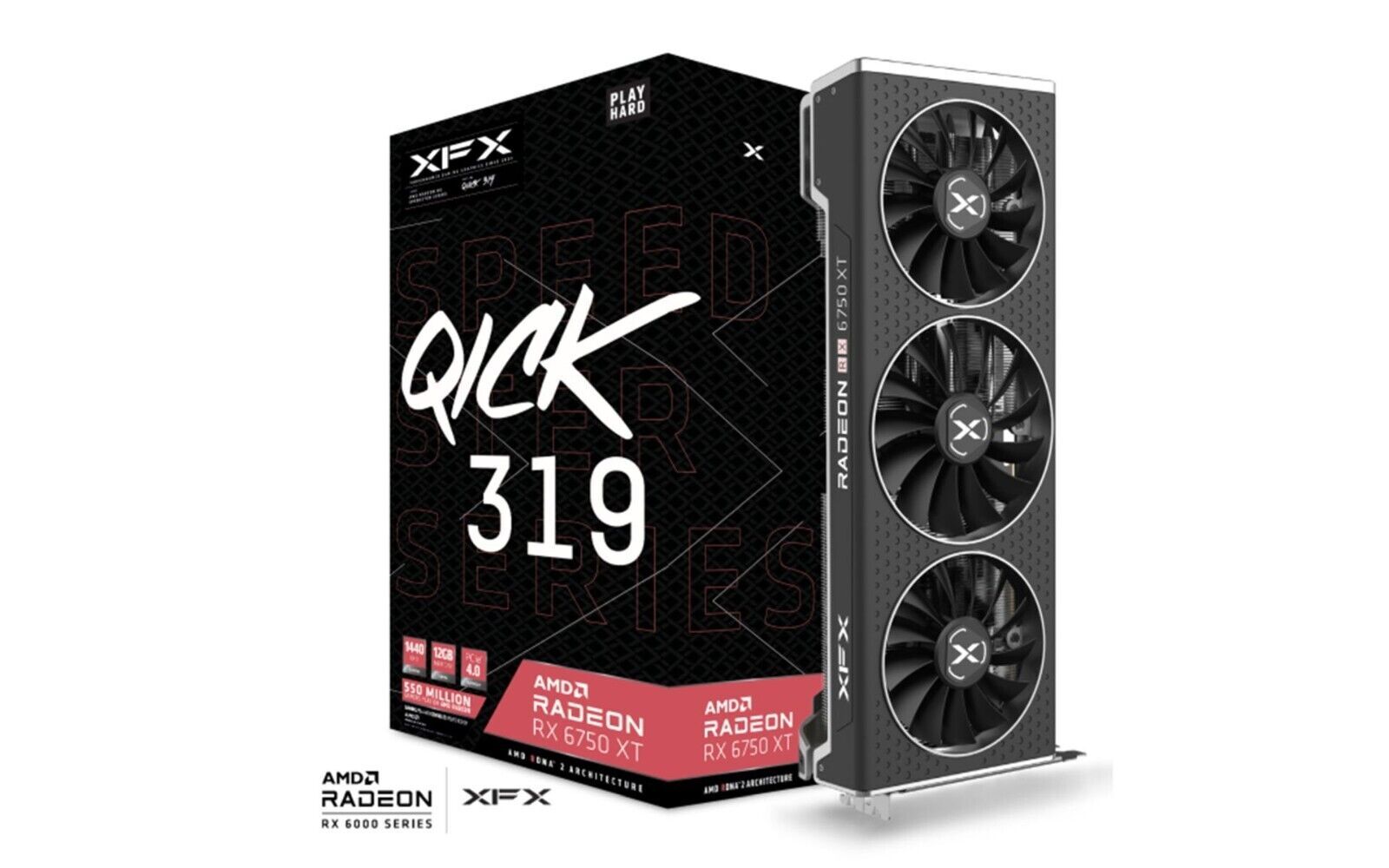 AMD XFX SPEEDSTER RX 6750 XT 12GB GDDR6 Gaming Graphics Card
