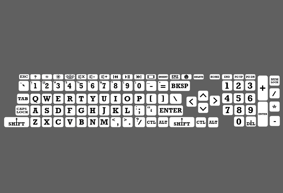 Keyboard Large Bright High Contrast Heavy Duty Decal Sticker for Laptop Computer