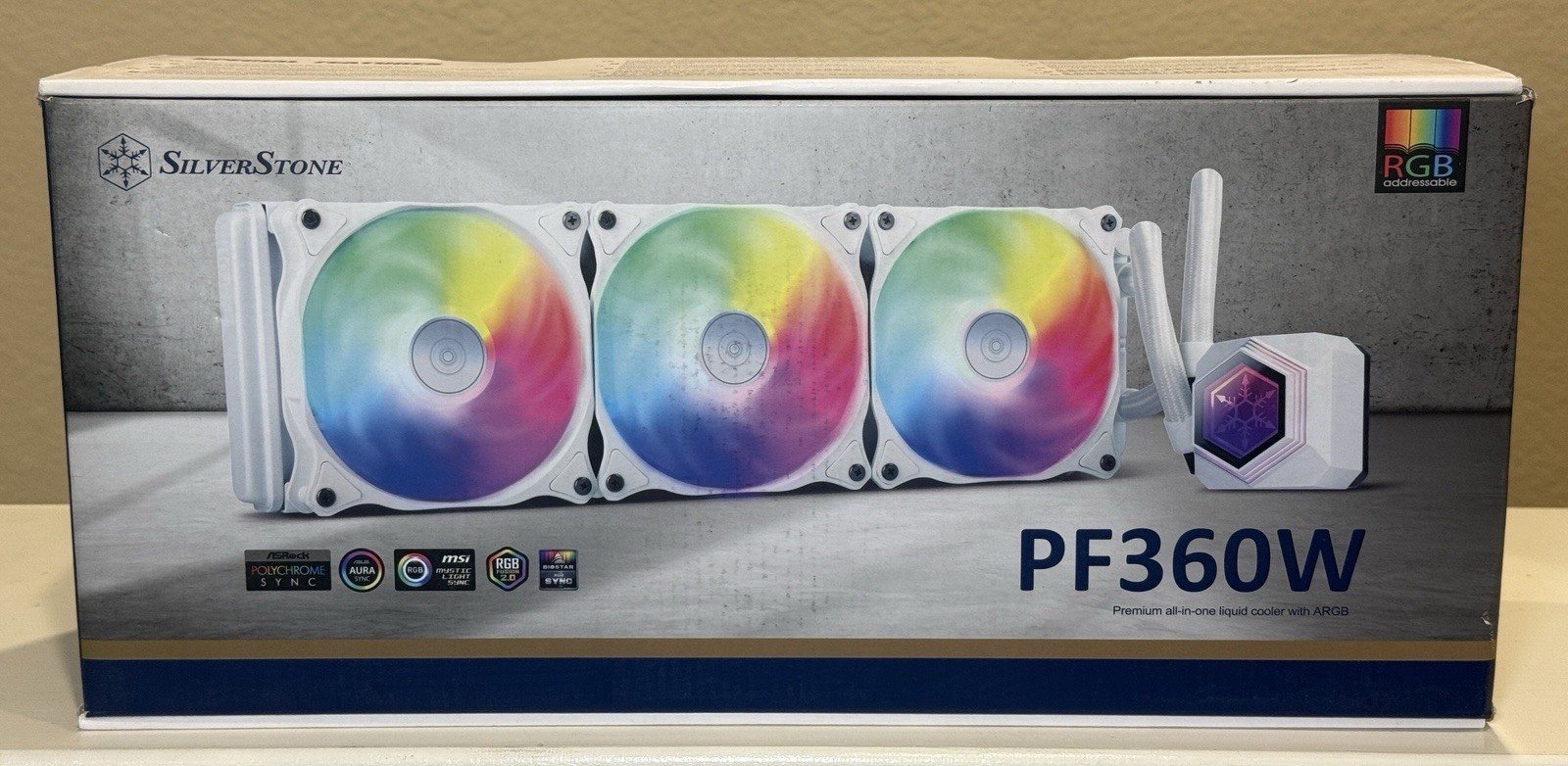 SilverStone PF360W-ARGB V2 360mm AIO Liquid CPU Cooler RGB White Intel AMD