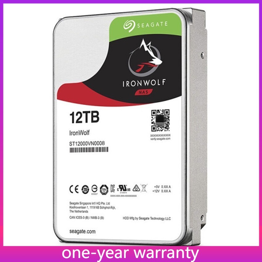 Seagate IronWolf ST12000VN0008 12TB 3.5" 7200rpm SATA Internal Hard Drive