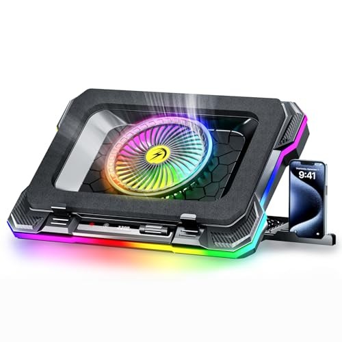 ChillCore RGB Gaming Laptop Cooling Pad with 5.5" Turbo Fan, Rapid Cooling for 1