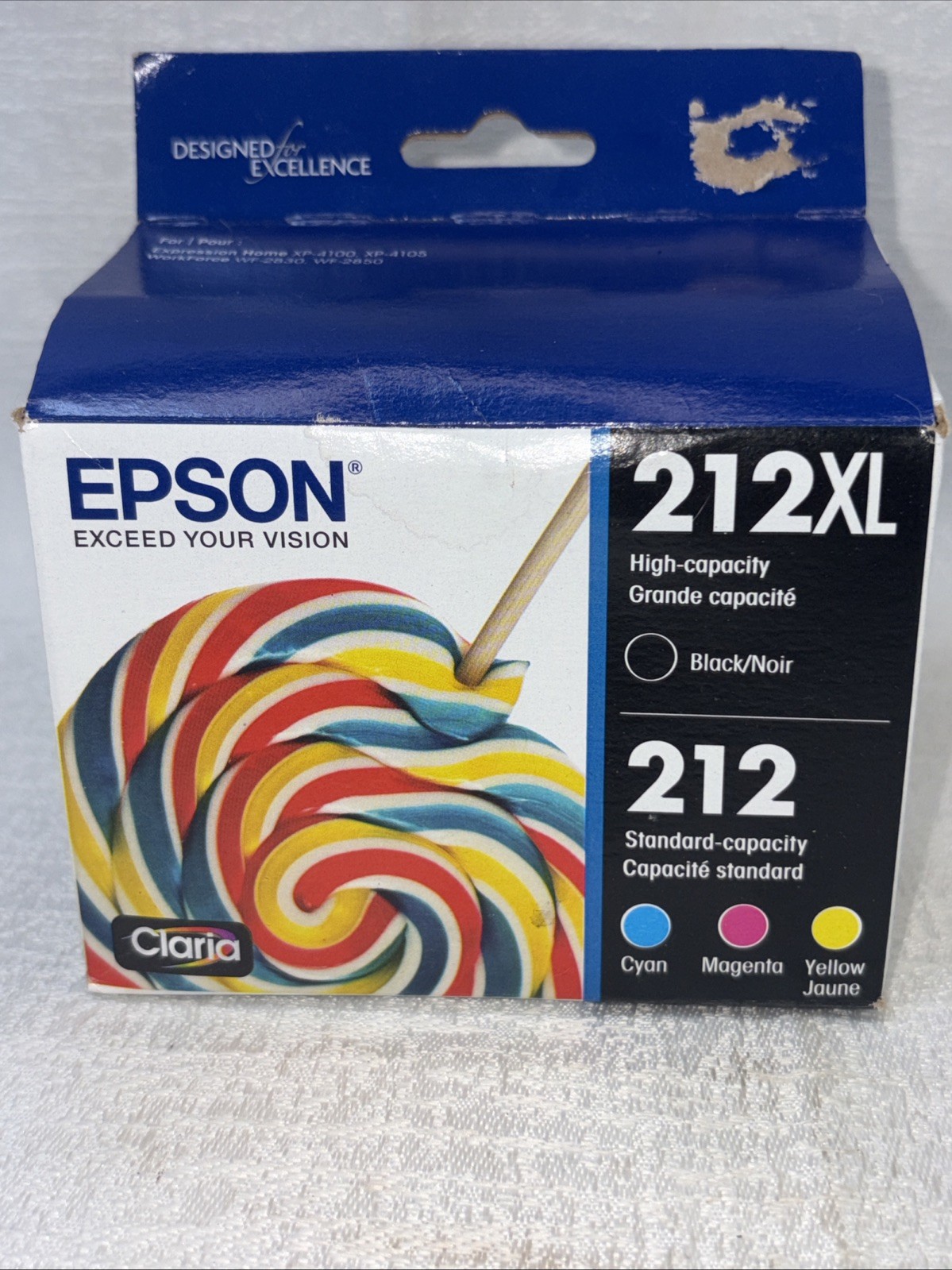 Genuine Epson 212XL Black & 212 Yellow Magenta Cyan T212XL-BCS