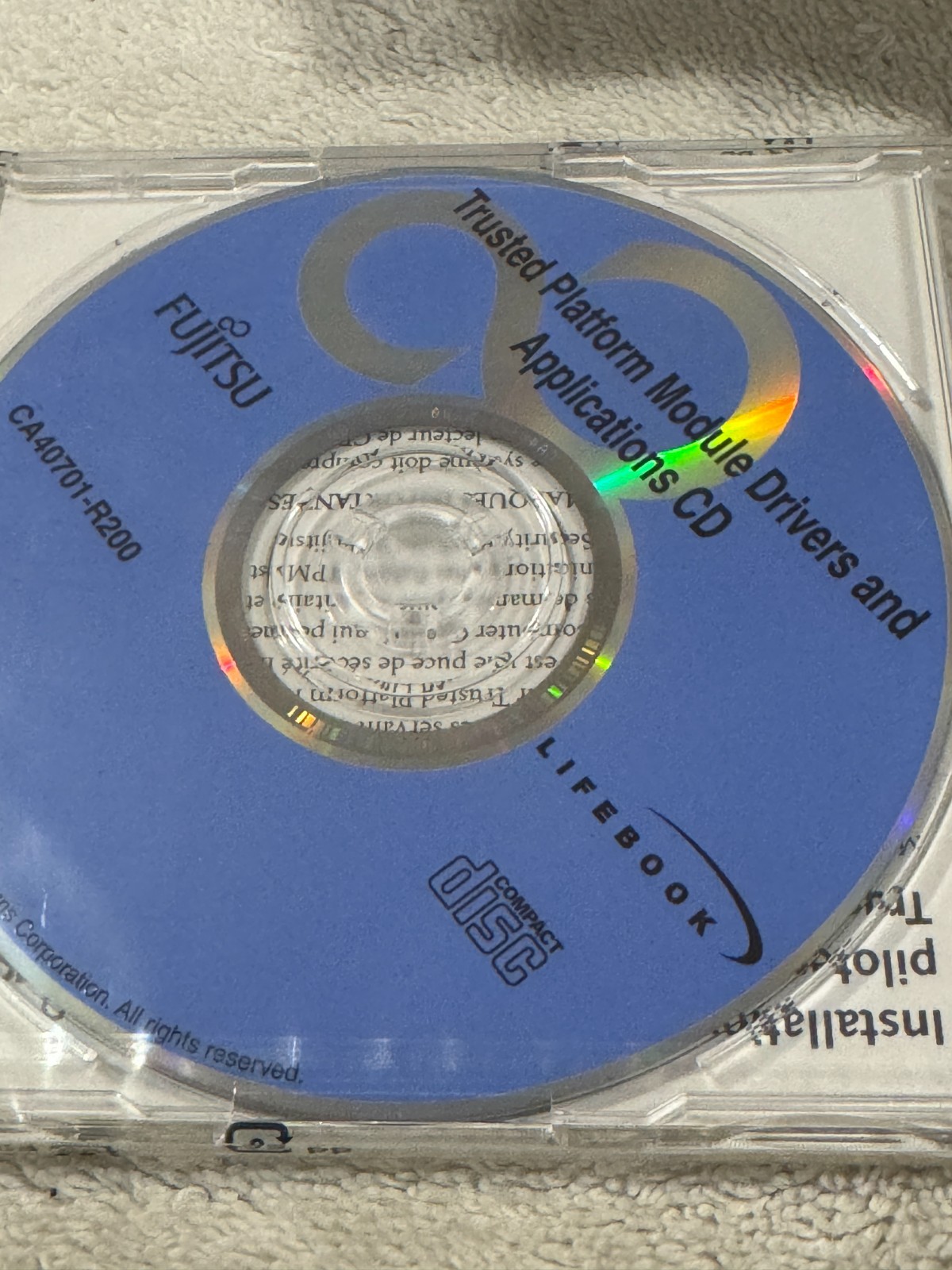 Fujitsu Lifebook Trusted Platform Module Drivers and Applications CD - NEW/SEALE