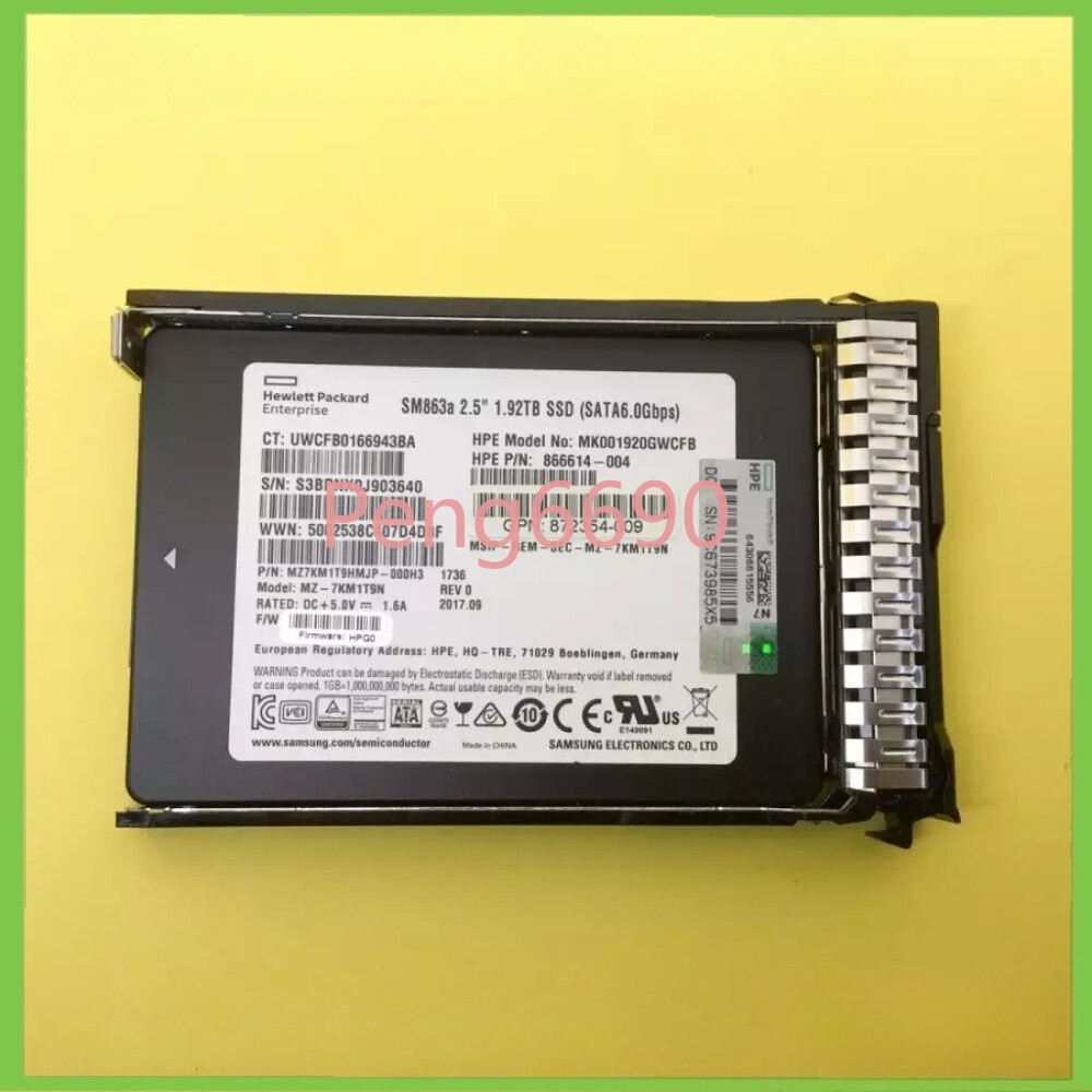 NEW HPE 877758-B21 878852-001 1.92TB SATA 6G 2.5" SFF RI G8 G9 Gen10 Server SSD