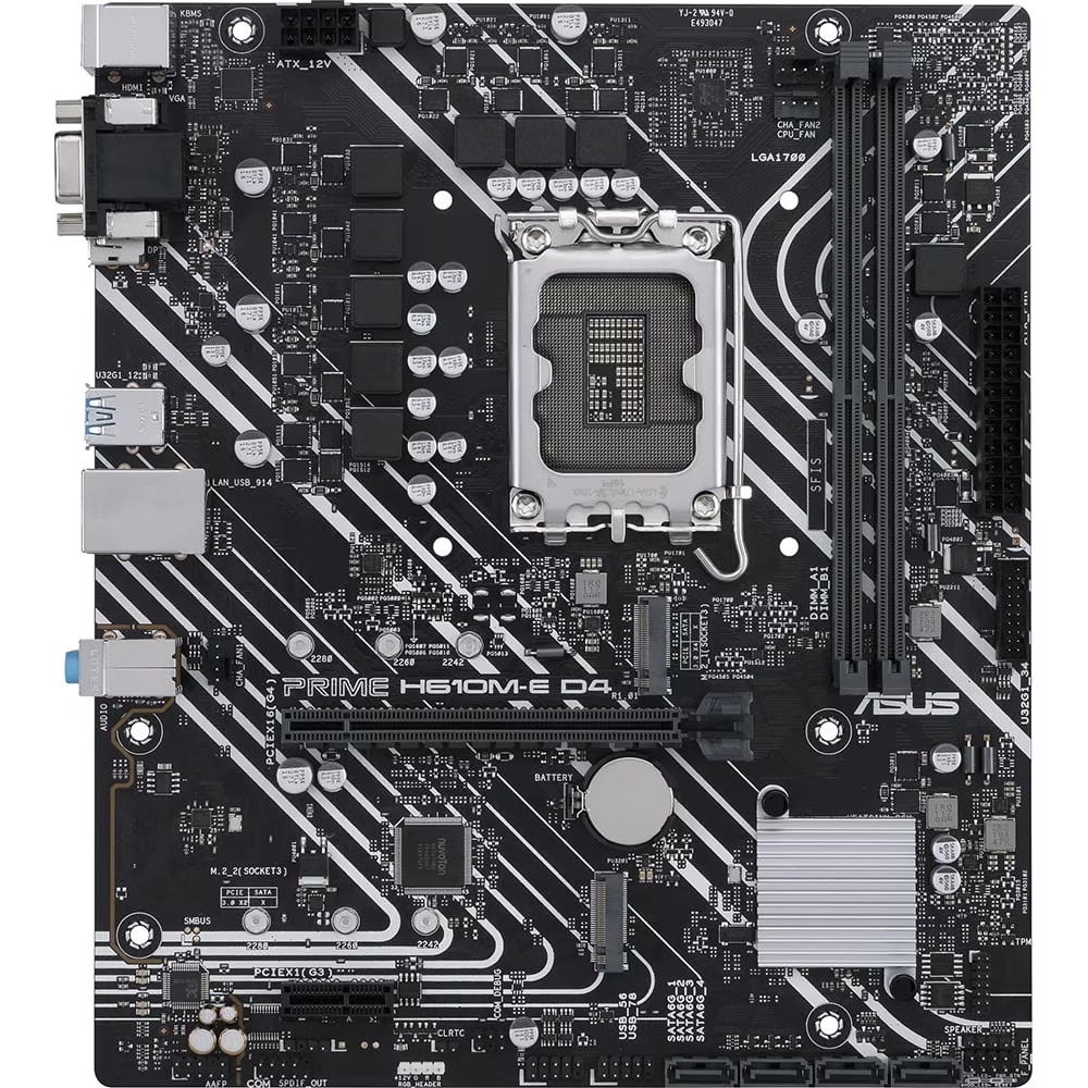 H610M-E D4 LGA 1700 Matx Desktop Motherboard DDR4 Pcie 4.0 Dual M.2 HDMI DP USB